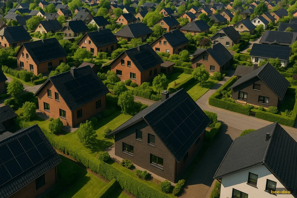 bee-doo 3000+ Anlagen: Solarsiedlung von oben