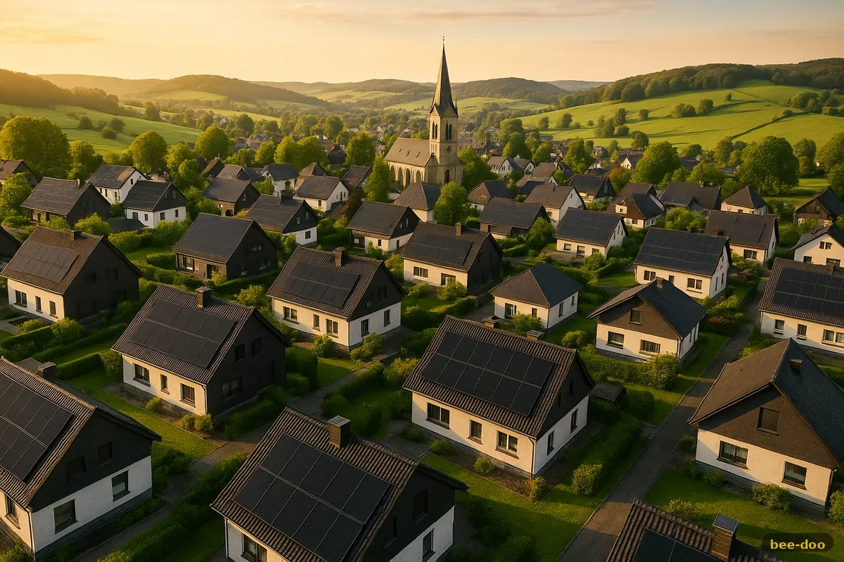 Photovoltaik NRW: Deutsches Dorf mit PV-Anlagen